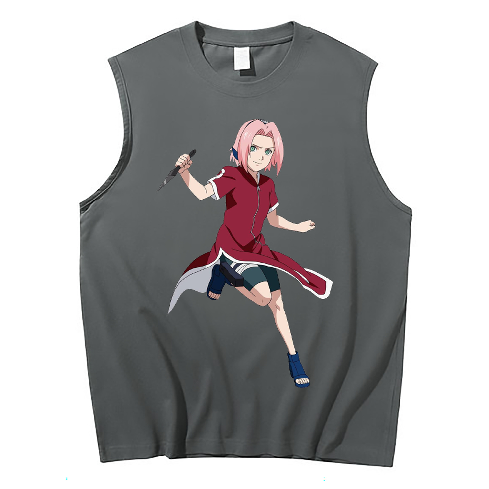 （画像用） NARUTO -ナルト- 春野サクラ Haruno Sakura コットン100％タンクトップ（フロントプリント）